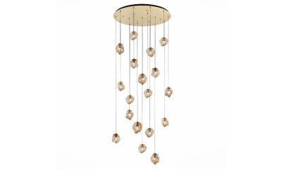 SL1175.303.18 Светильник подвесной ST-Luce латунь/янтарный E14 18*40W