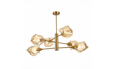 SL1175.302.06 Люстра потолочная ST-Luce латунь/янтарный E14 6*40W