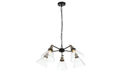 SL237.413.05 Люстра подвесная ST-Luce Черный, Матовое золото/Прозрачный E27 5*60W