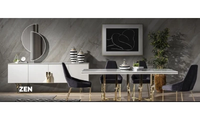 Комплект Мебели В Гостиную (Стол Обеденный, Стулья 6 Штук, Комод, Зеркало) Orix