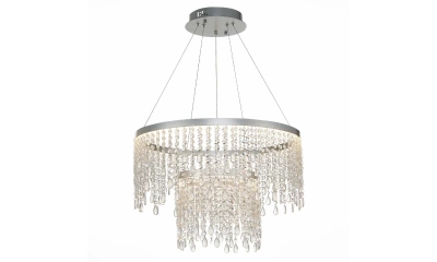 SL6201.103.55 Люстра подвесная ST-Luce Серебристый/Прозрачный LED 1*55W 3000K/4000K/6000K