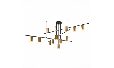 SL1206.402.12 Светильник потолочный ST-Luce Черный/Латунь GU10 12*7W