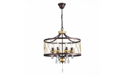 SL789.423.08 Люстра подвесная ST-Luce Темный кофе, Золото/Темный кофе, Золото, Прозрачный E14 8*60W