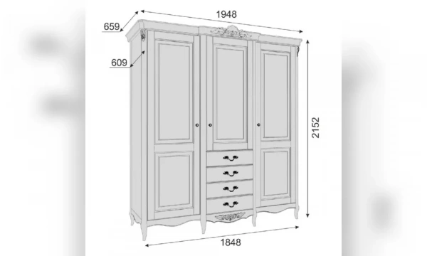 Шкаф Распашной Kreind Atelier Gold
