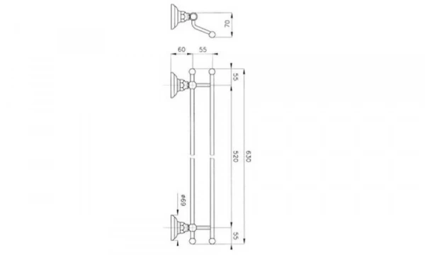Полотенцедержатель Двойной 123914 Classica 1498Bz
