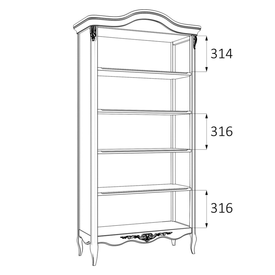 Книжный шкаф Голден Роуз KREIND 186676449 - фото 2