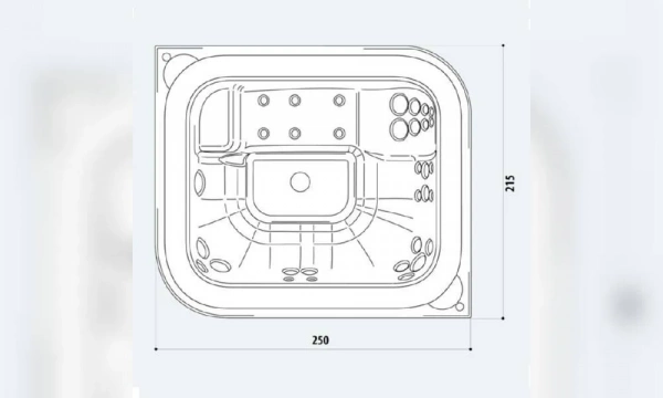 Мини-Бассейн Jacuzzi Virtus 250X215 Vir-1102-3354 Platinum (65)