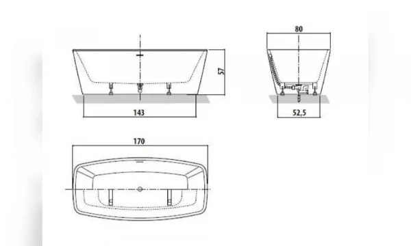 Акриловая Ванна Jacuzzi Esprit 170X80 9443-815A