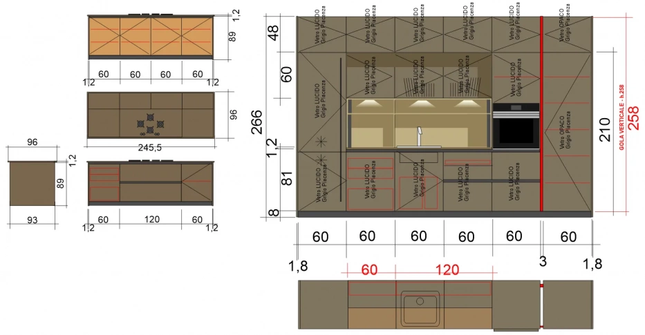 ALIANT кухня+модуль под варочную панель 367x60x266 - фото 19