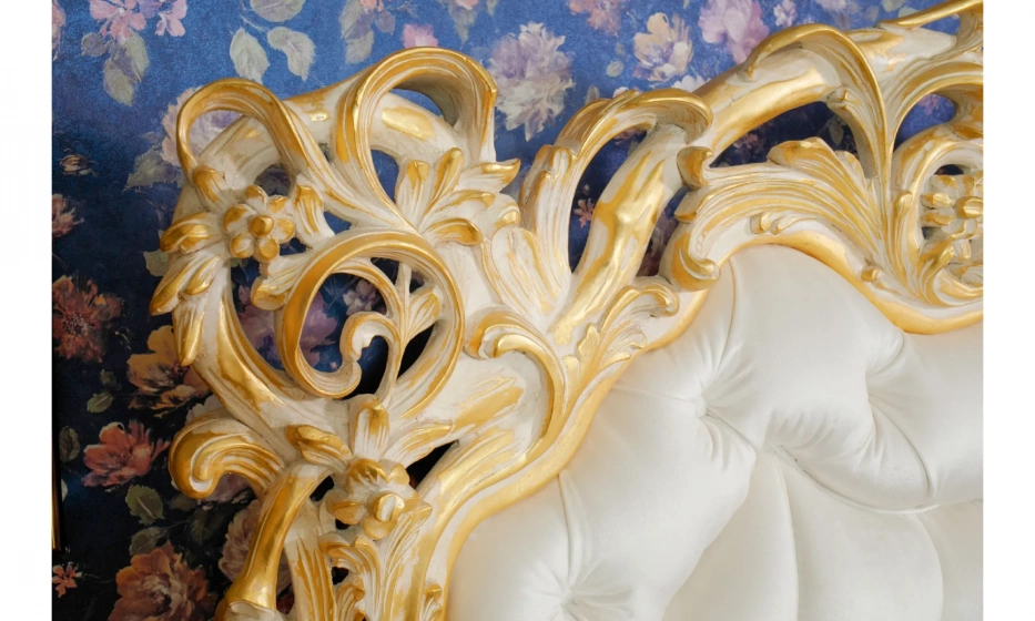 Спальня Rampoldi Комплект: Кровать (Gold Leaf)+2 Тумбы (Walnut+Gold)+Покрывало И Декоративные Подушки - фото 7