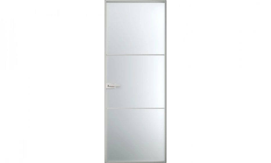 Межкомнатная стеклянная дверь Grafica матовая (т02.12) серебро - фото 1