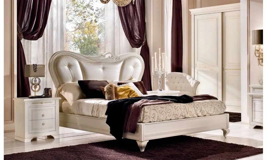 Кровать Ferretti & Ferretti Letto Matrimoniale Testata Bottoni - фото 1