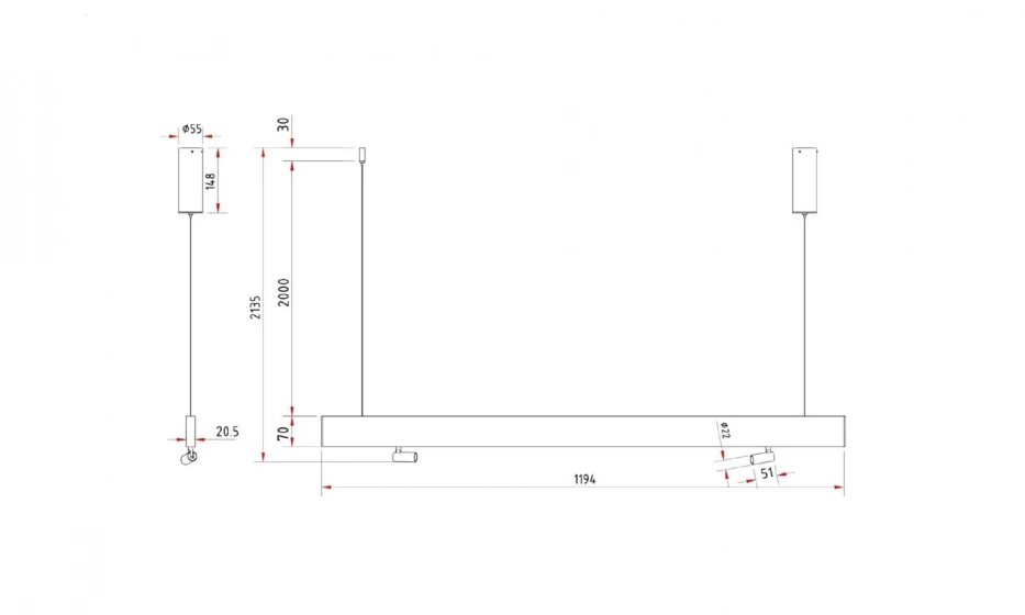 Подвесной Светильник Technical P068Pl-L27W4K - фото 2