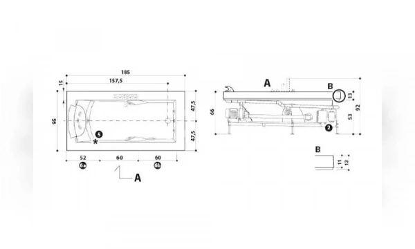 Акриловая Ванна Jacuzzi Aura 185X95 9443-734