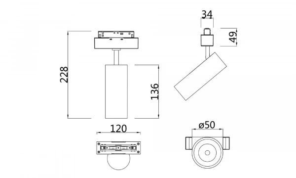 Трековый Светильник Technical Tr019-2-10W4K-B
