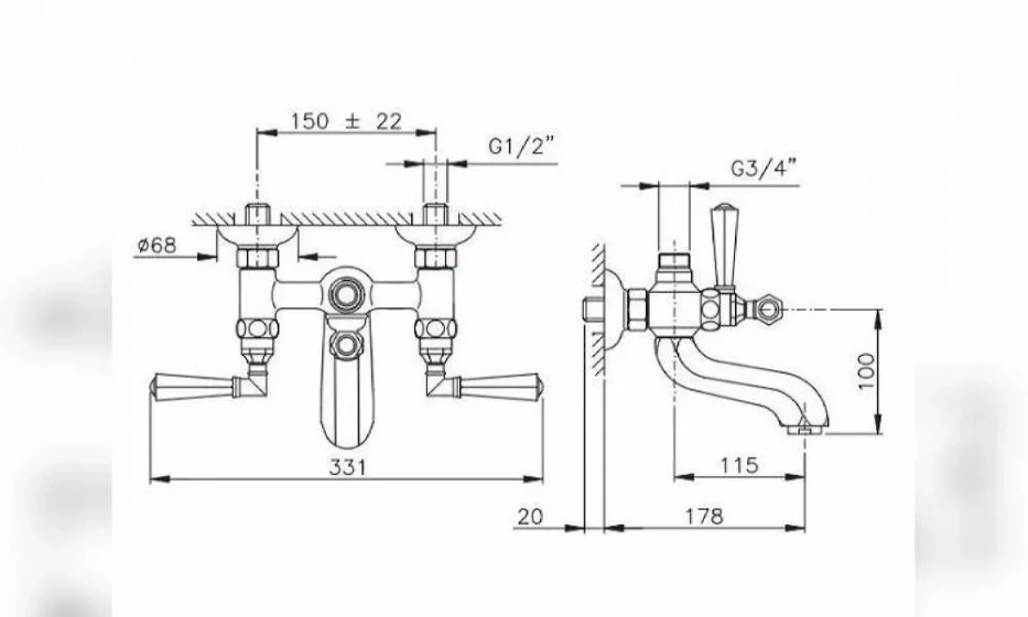 Смеситель Для Ванны Nicolazzi Teide Metal 1900Cr05 - фото 2