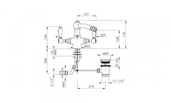 Смеситель Для Биде Nicolazzi Half Dome 1434Gb70