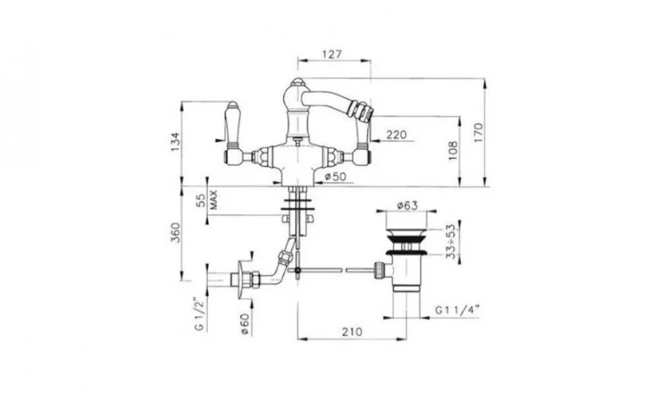 Смеситель Для Биде Nicolazzi Half Dome 1434Gb70 - фото 2