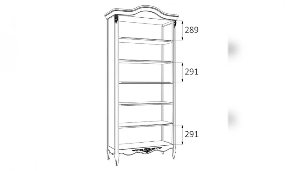 Шкаф Kreind Romantic Книжный R137H-K02-A - фото 1