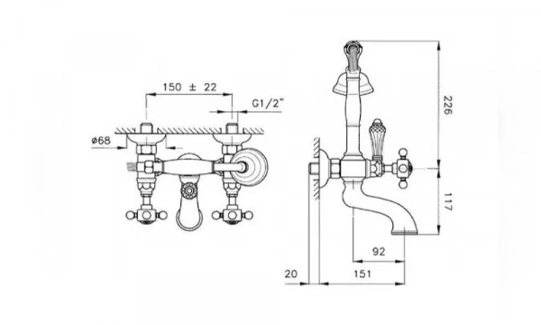 Смеситель Для Ванны Nicolazzi Half Dome 1400Gb70