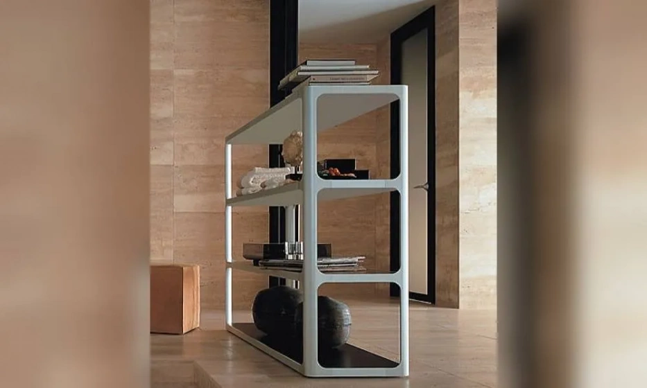 Стеллаж На Каркасе Из Алюминия С Полками Стекла И Мрамора Sixty, Rimadesio - фото 1