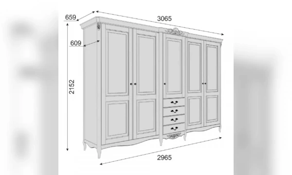 Шкаф Распашной Kreind Atelier Gold